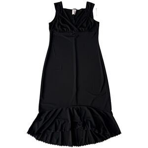 Y2K Midi Dress Black Vintage Jonathan Martin Chic Preppy Womens 12 Grunge Goth